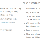 difference between 3 wheel and 4 wheel stroller