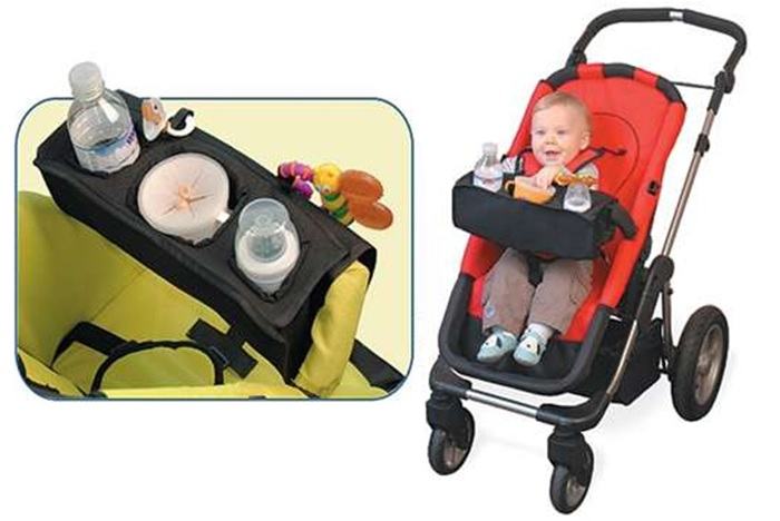 double umbrella stroller with snack tray